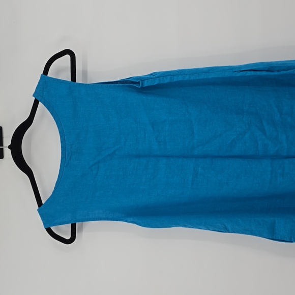 Flax Blue Linen A-line Linen Dress Women's Size S - Picture 5 of 8